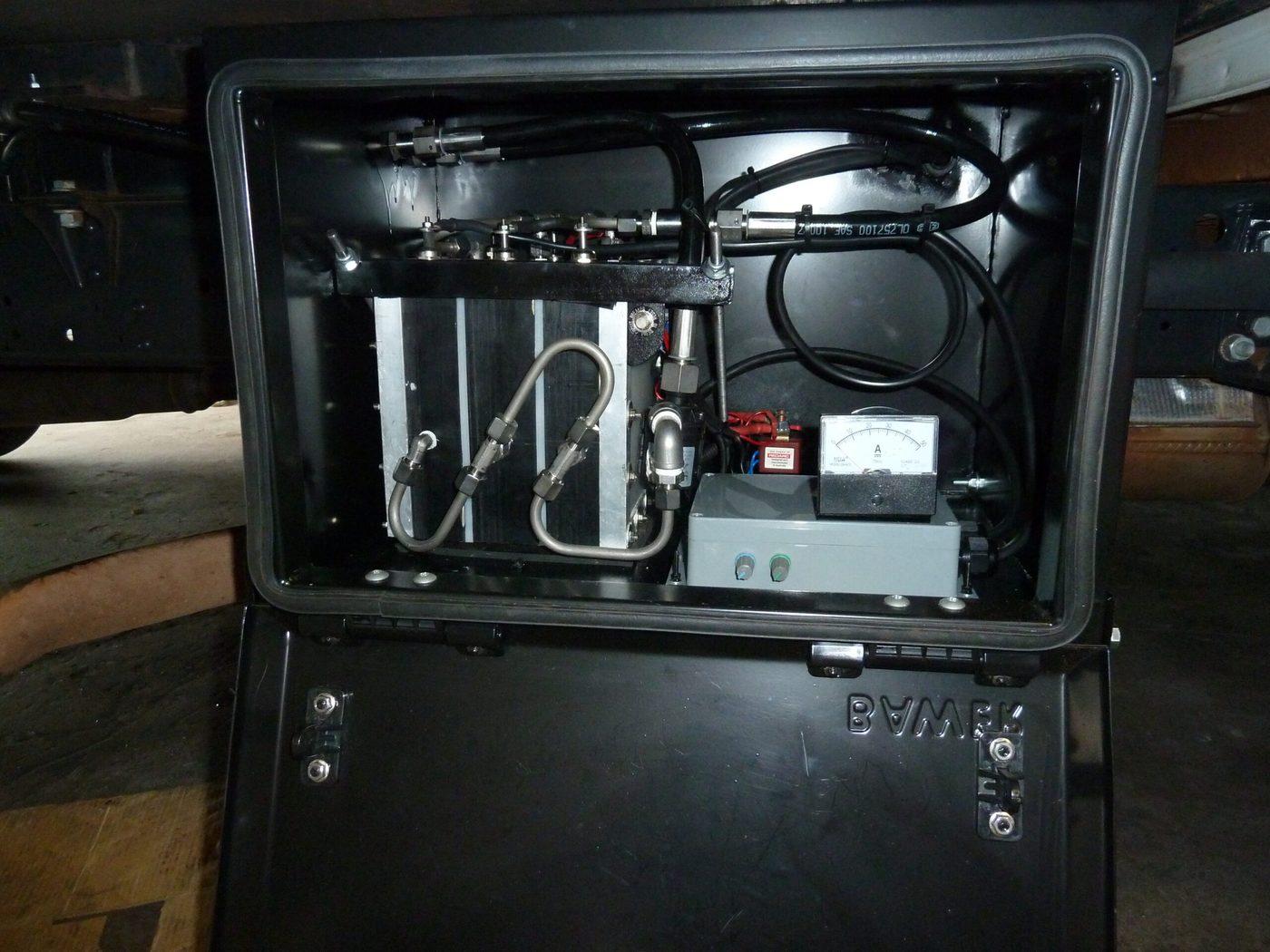 Gen 15 hydrogen generator kit on truck, mounted into a steel enclosure secured below the truck tray – 35% savings recorded